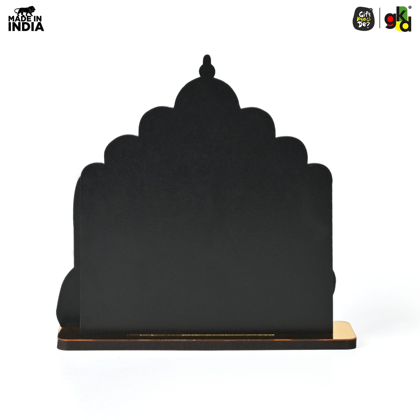 Guru Nanak Dev Ji & Guru Gobind Singh Ji Wooden Table Top Idols with Golden Temple Background | Spiritual Decor for Home & Office | Sikh Religious Gift