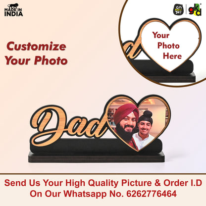 Personalized Gift for Dad – Wooden Photo Frame with Custom Image - Father’s Day Gift - Gift For Dad