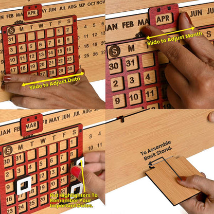 Wooden Lifetime Motivational Quote Desk Calendar | Table Calendar For Office & Home | Eco Friendly
