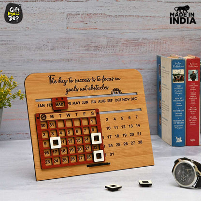 Wooden Lifetime Motivational Quote Desk Calendar | Table Calendar For Office & Home | Eco Friendly