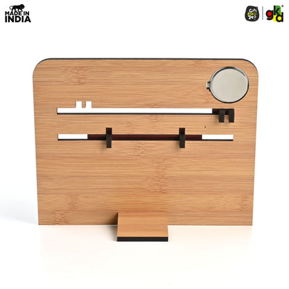 Wooden Lifetime Desk Calendar With Clock | Table Calendar For Office & Home | Eco Friendly