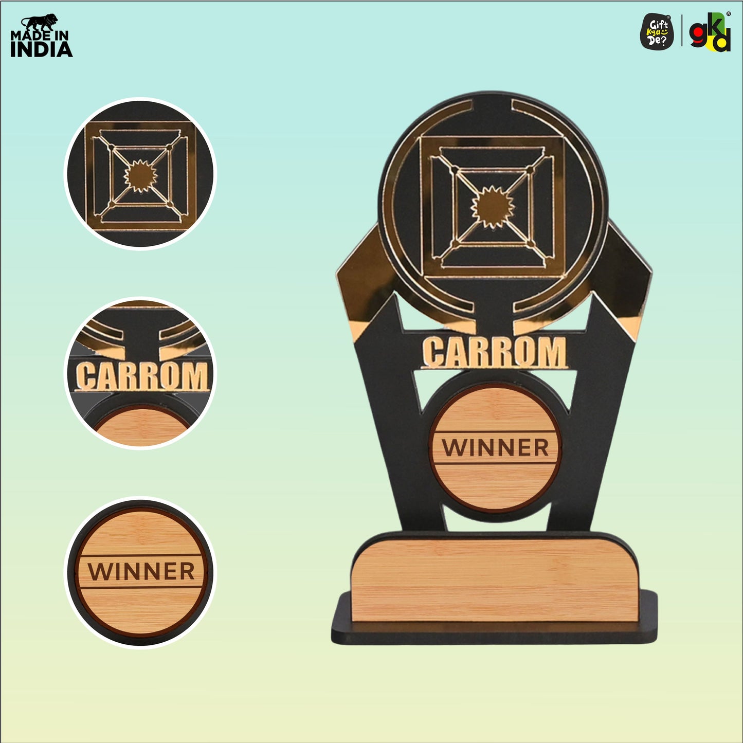 Sports Winner Trophy |  Wooden Victory Award | Perfect for Sports Mementos 8 x 4 Inches