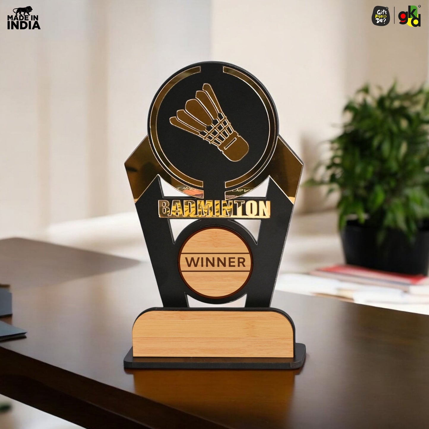 Sports Winner Trophy |  Wooden Victory Award | Perfect for Sports Mementos 8 x 4 Inches