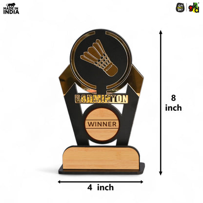 Sports Winner Trophy |  Wooden Victory Award | Perfect for Sports Mementos 8 x 4 Inches