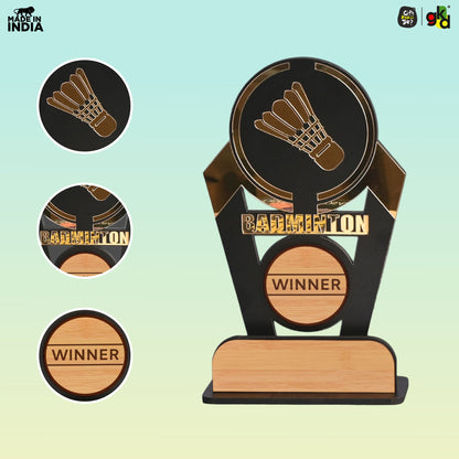 Sports Winner Trophy |  Wooden Victory Award | Perfect for Sports Mementos 8 x 4 Inches