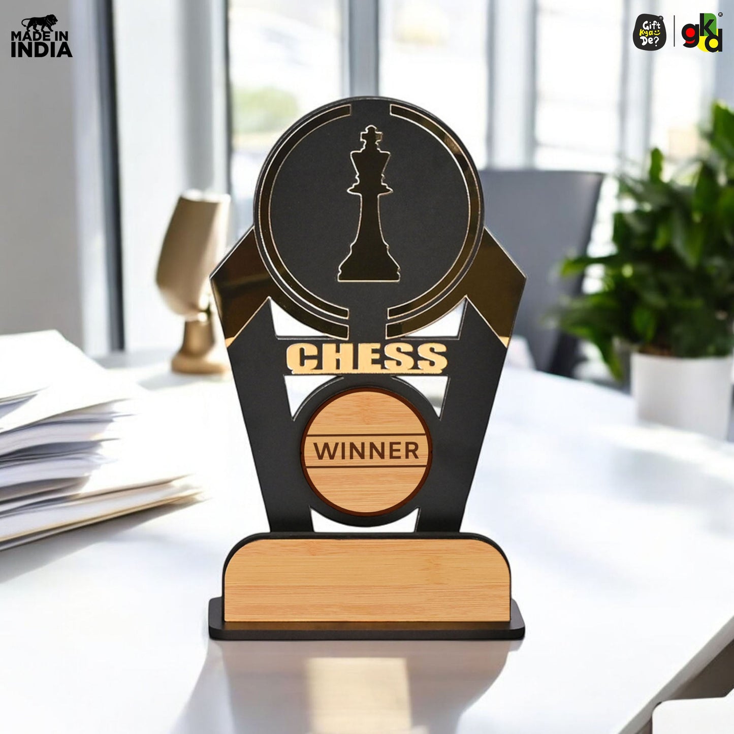 Sports Winner Trophy |  Wooden Victory Award | Perfect for Sports Mementos 8 x 4 Inches