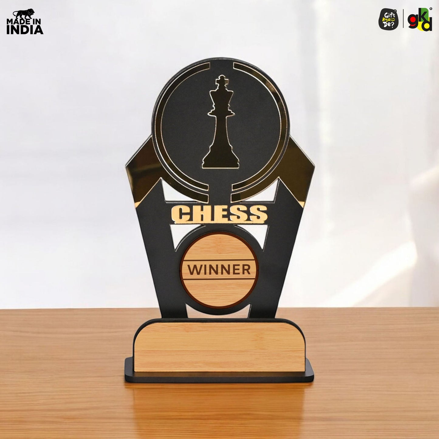 Sports Winner Trophy |  Wooden Victory Award | Perfect for Sports Mementos 8 x 4 Inches
