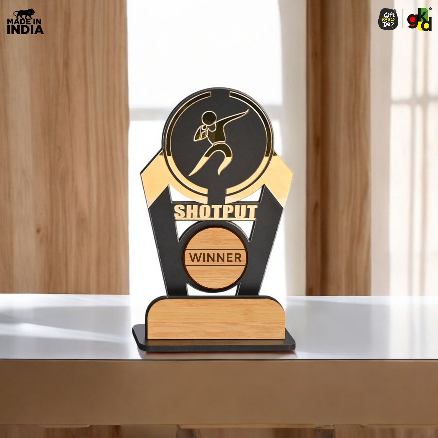 Sports Winner Trophy |  Wooden Victory Award | Perfect for Sports Mementos 8 x 4 Inches