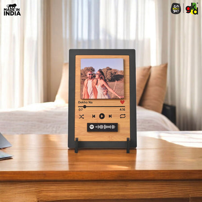 Personalized Spotify Frame – Custom Wooden Music Plaque with Song Name, Song Code & Photo (6x10 Inch)