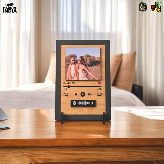 Personalized Spotify Frame – Custom Wooden Music Plaque with Song Name, Song Code & Photo (6x10 Inch)