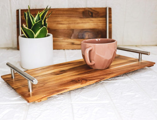 MustHome | Wooden Tray | Serving Tray for Home | Pure Wood |  38 x 18 cm