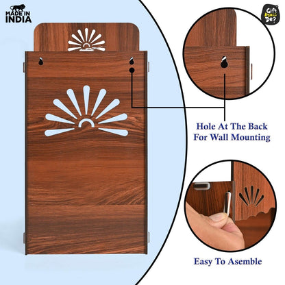 Wooden Temple For Home & Office | Premium 3D Cutwork Design | Mandir With LED Spot Light & Storage (DIY)