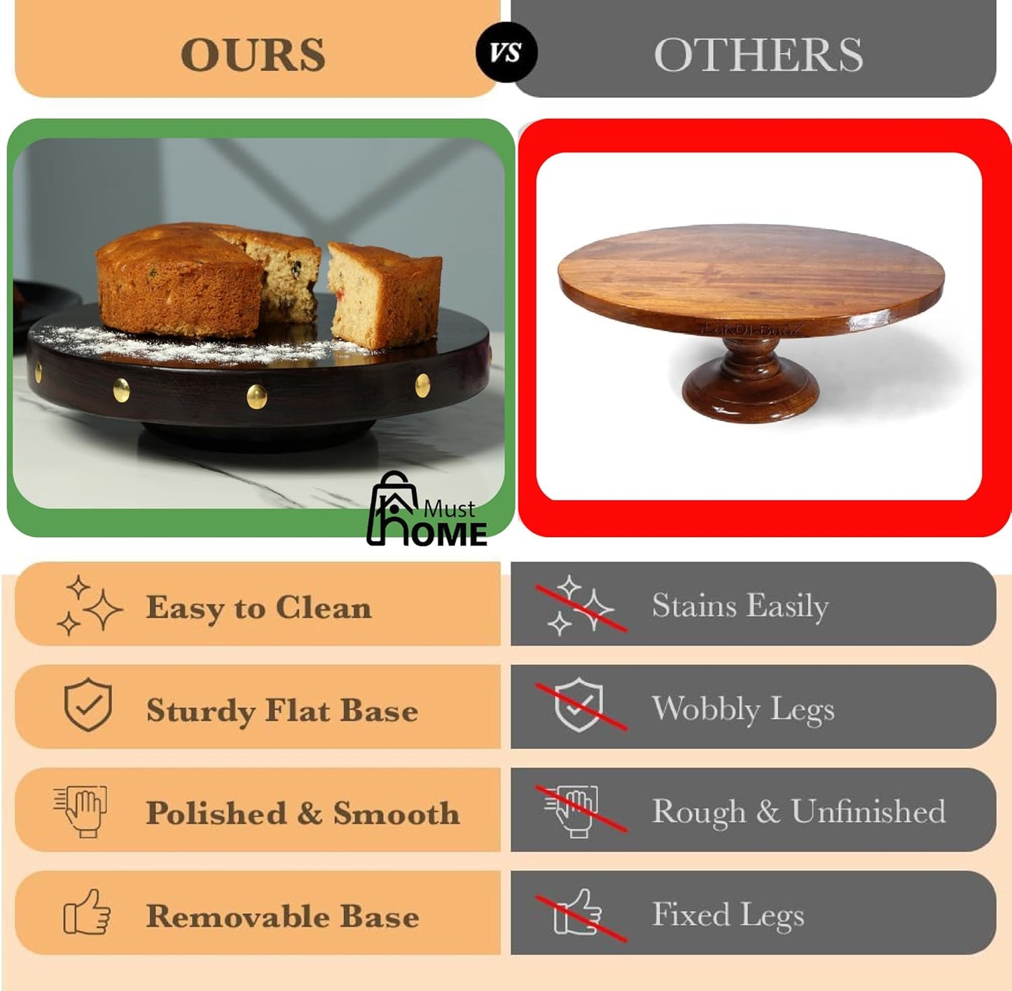 MustHome Cake Stand |  Pizza Stand |10 inch