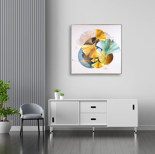 The Yellow and Green Stingray Framed Canvas Wall PAINTING