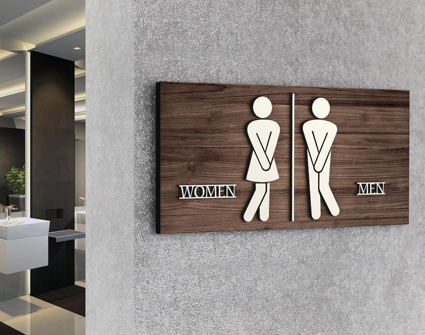 MustHome |Sign Board Self-Adhesive Wall Sticker for washroom,Restroom,Office,30 X15 cm