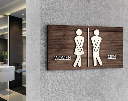MustHome |Sign Board Self-Adhesive Wall Sticker for washroom,Restroom,Office,30 X15 cm