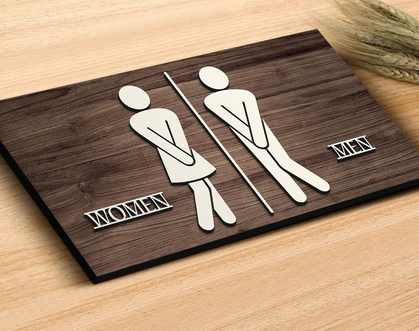 MustHome |Sign Board Self-Adhesive Wall Sticker for washroom,Restroom,Office,30 X15 cm