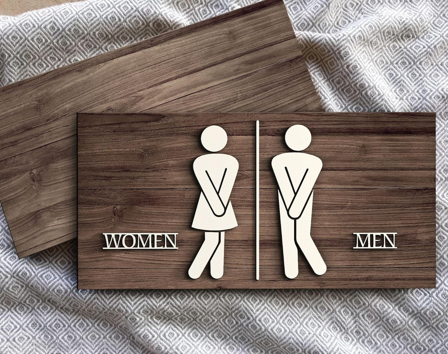 MustHome |Sign Board Self-Adhesive Wall Sticker for washroom,Restroom,Office,30 X15 cm