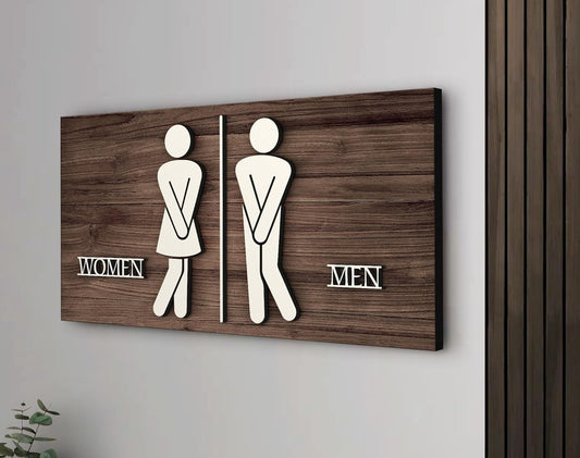 MustHome |Sign Board Self-Adhesive Wall Sticker for washroom,Restroom,Office,30 X15 cm