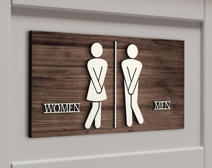 MustHome |Sign Board Self-Adhesive Wall Sticker for washroom,Restroom,Office,30 X15 cm