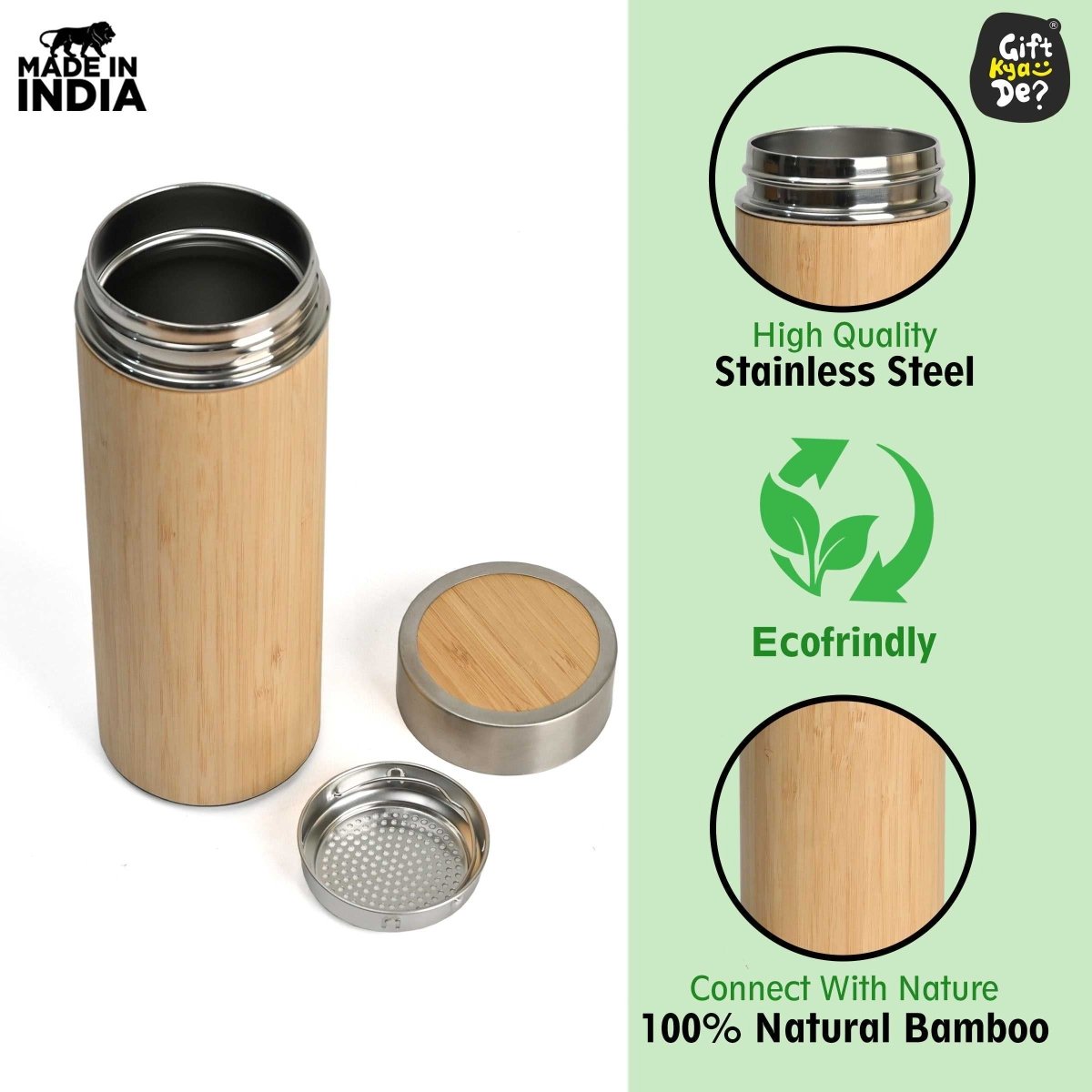 Buy Eco-Friendly Bamboo Water Bottle – Sustainable Hydration Solution & Customized