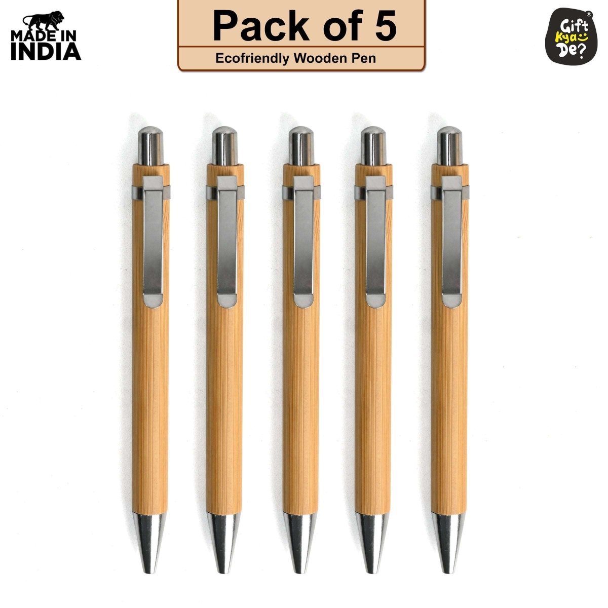 Buy Eco-Friendly Bamboo Pen (Pack Of 5) Online -