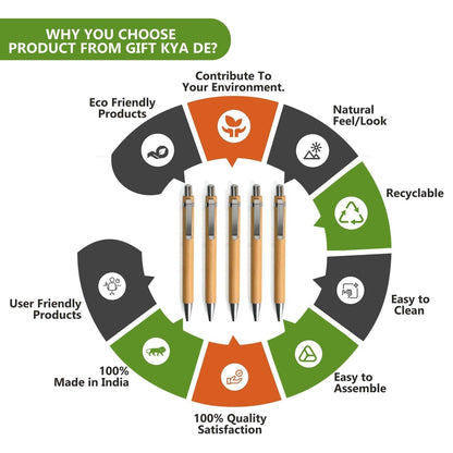 Buy Eco-Friendly Bamboo Pen (Pack Of 5) Online -