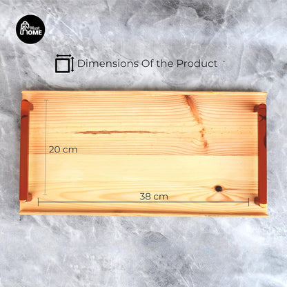 MustHome | Wooden Tray | Dining Table Decorative Items| 38 x 18 cm