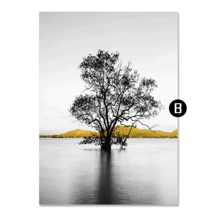 Yellow Splash Canvas WALL PAINTING