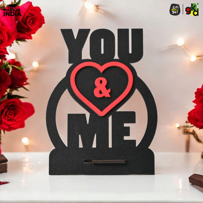 You & Me Wooden Table Top & Personalized Photo Frame  –  Romantic Valentine's Day Gift