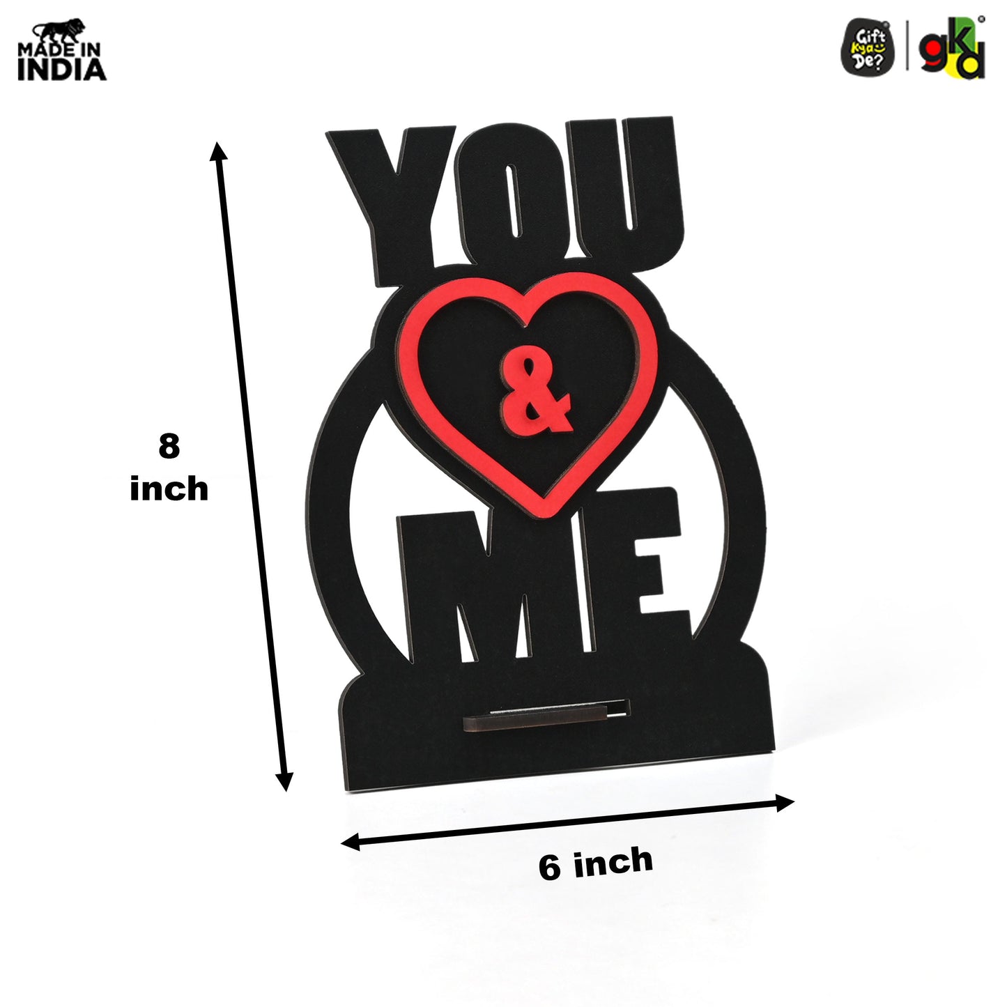 You & Me Wooden Table Top & Personalized Photo Frame  –  Romantic Valentine's Day Gift