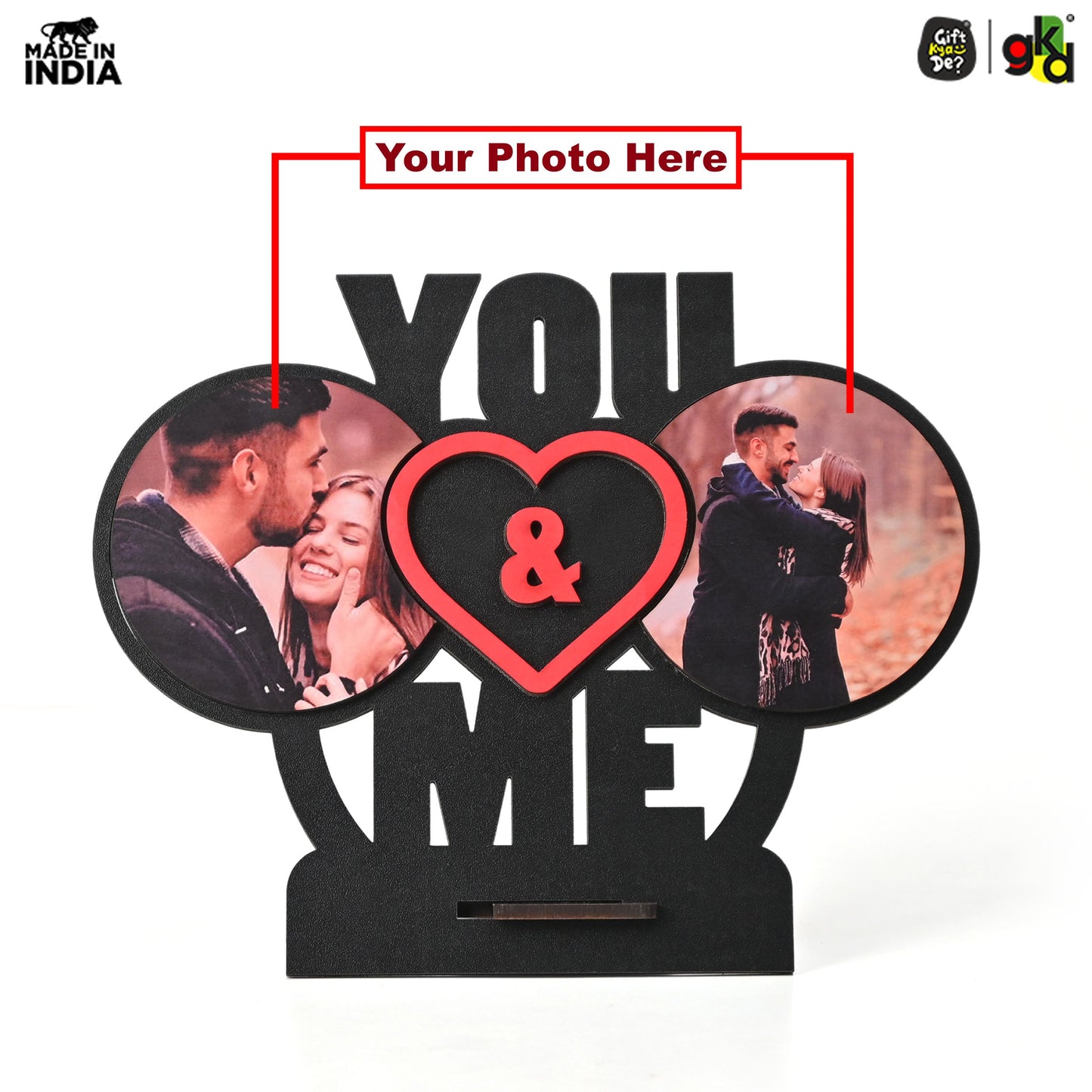 You & Me Wooden Table Top & Personalized Photo Frame  –  Romantic Valentine's Day Gift