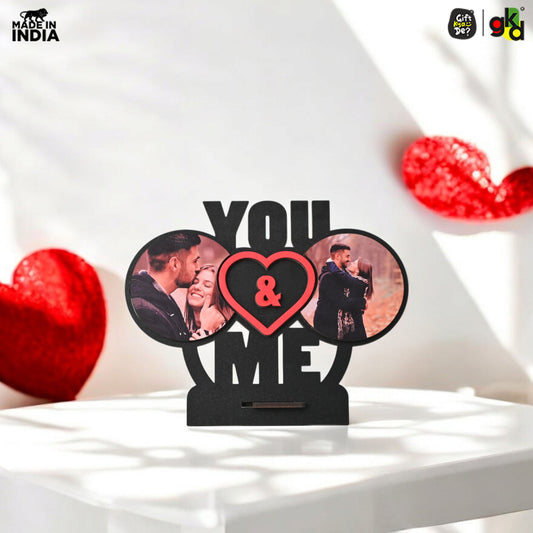 You & Me Wooden Table Top & Personalized Photo Frame  –  Romantic Valentine's Day Gift