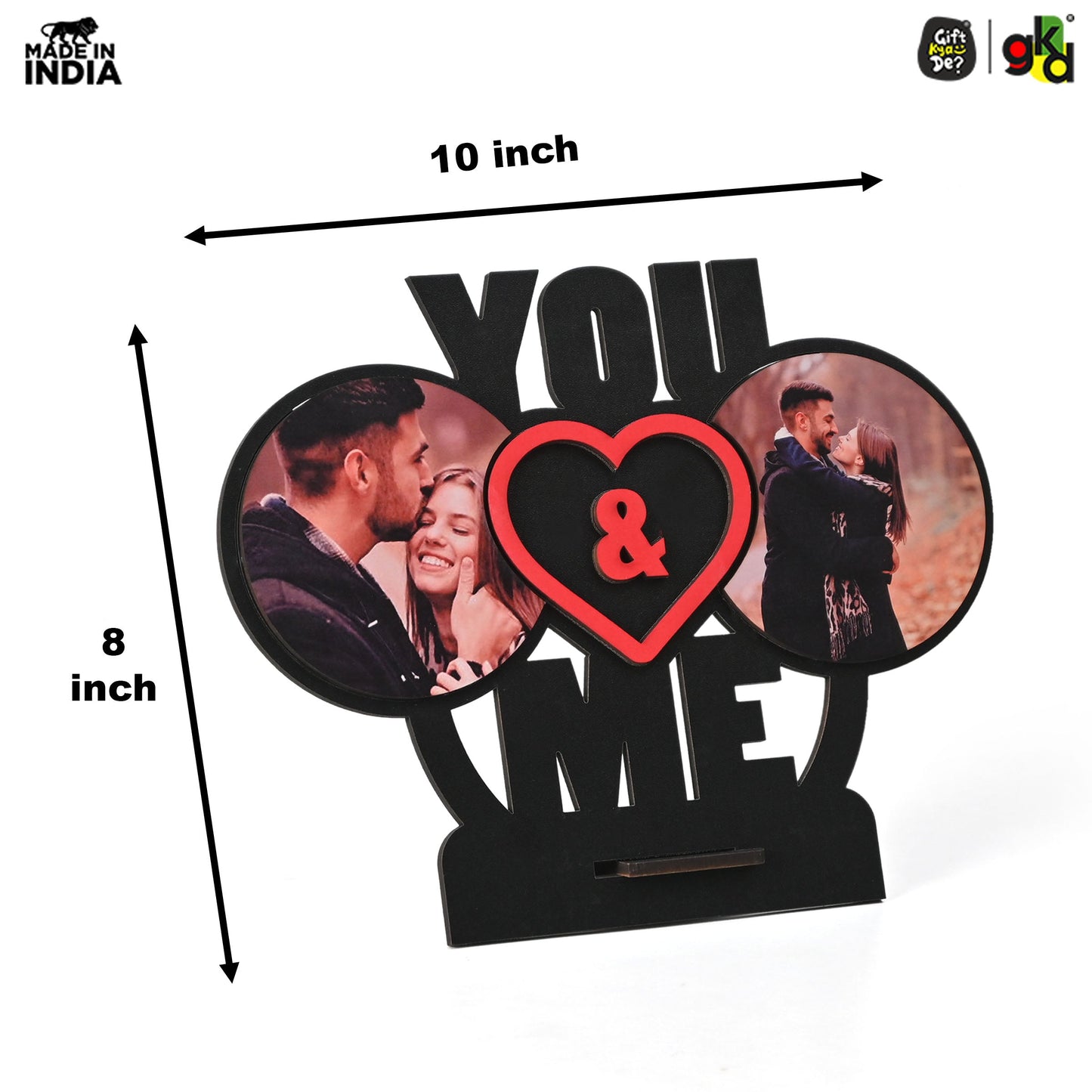 You & Me Wooden Table Top & Personalized Photo Frame  –  Romantic Valentine's Day Gift